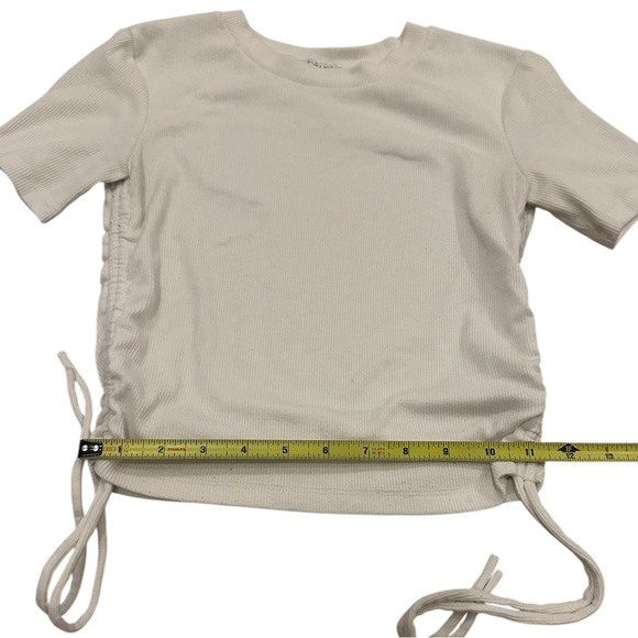 Zara Women's Side Cinched White T-shirt Small - Picture 8 of 9